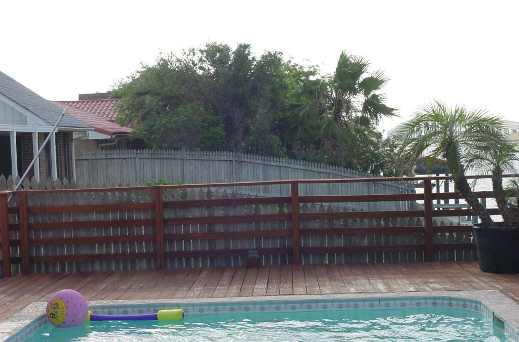 EXISTING WOOD DECK, CONCRETE STEPS and FLATWORK, HANDRAILS, BULKHEAD, STAIRS and POOL to be REPLACED